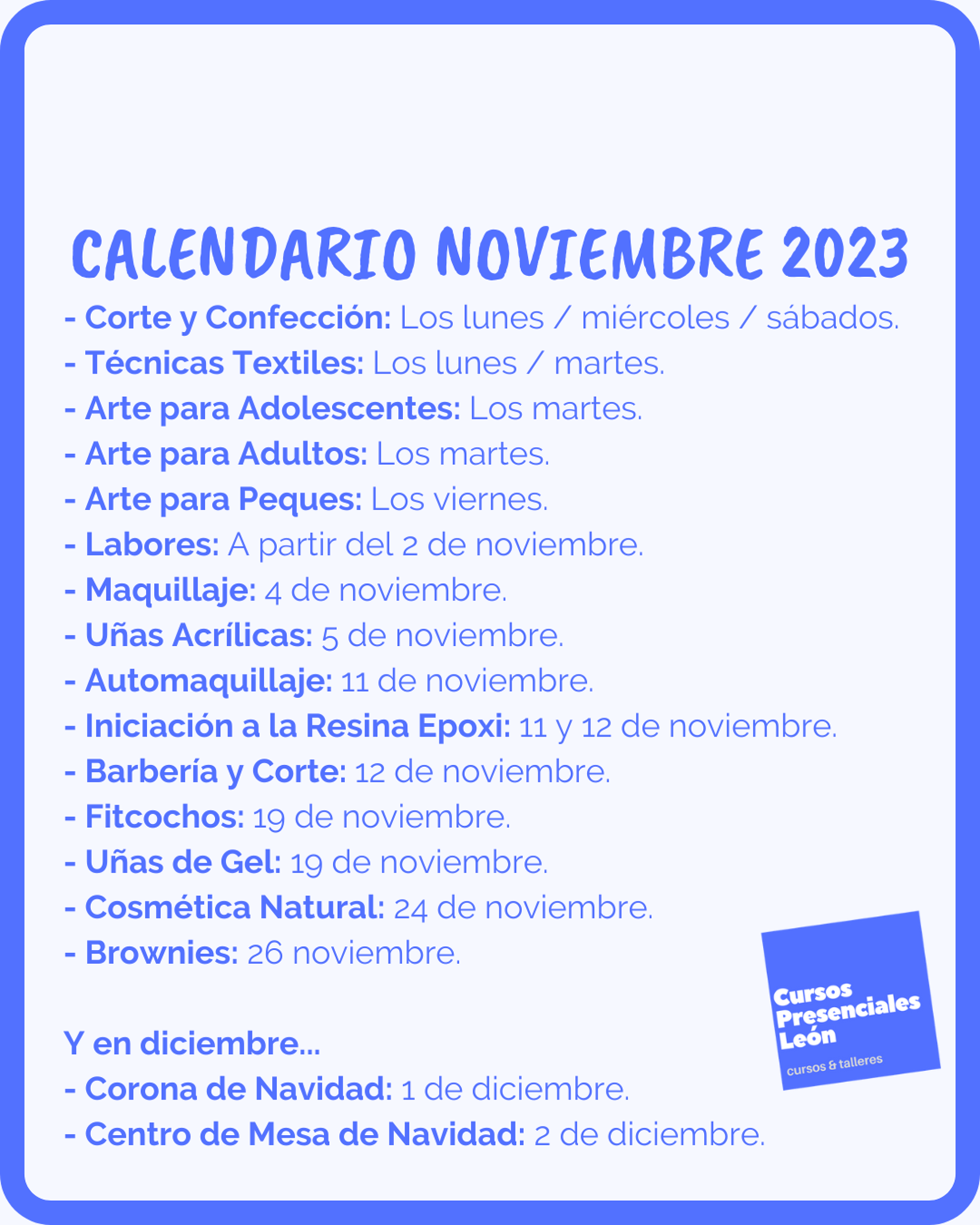 diseño de calendario de noviembre de 2023